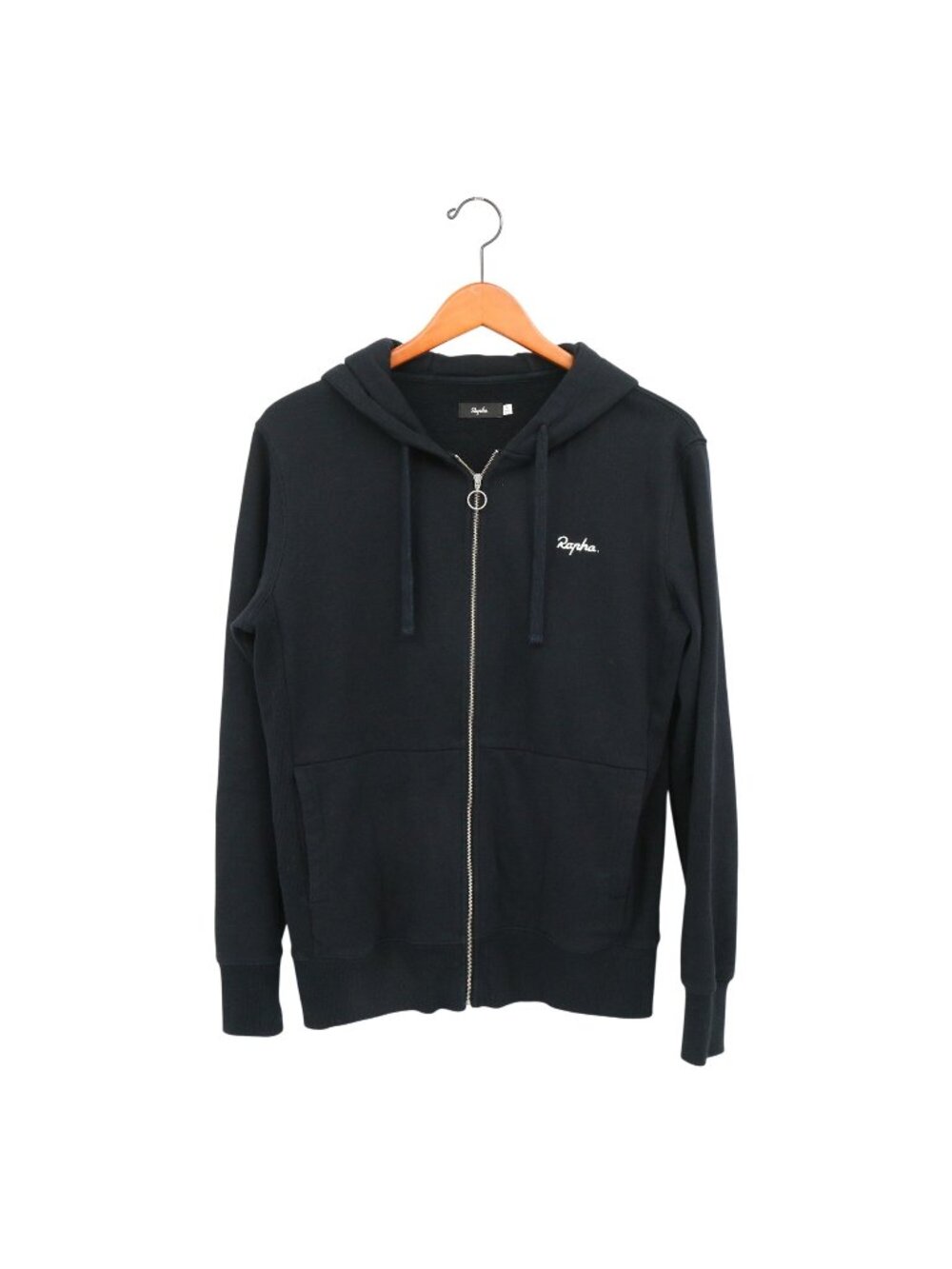 Rapha Black Full Zip Front Logo Hoodie Jacket S